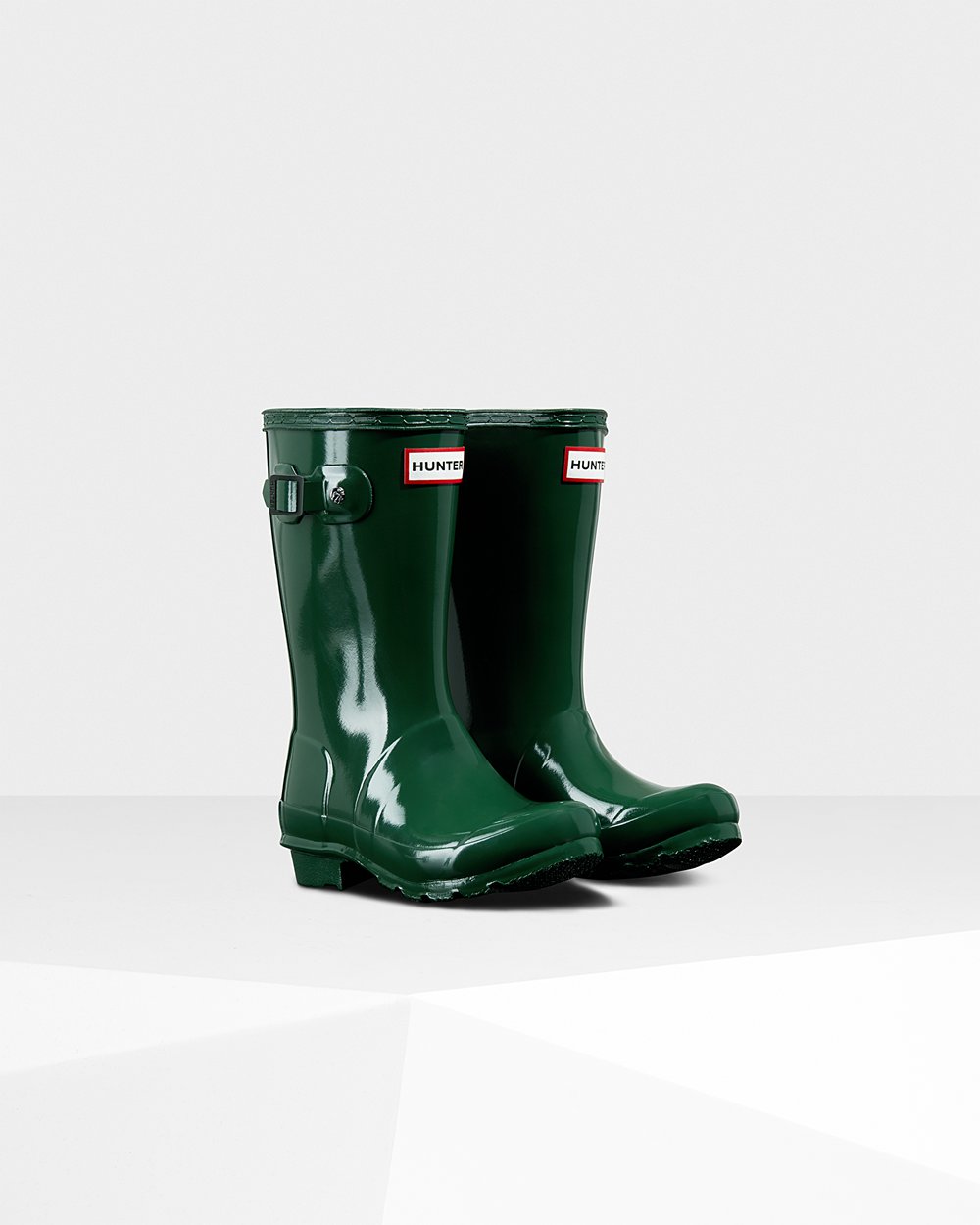 Bottes de Pluie Hunter Original Grands Gloss Enfant Vert FIJXTWU-76